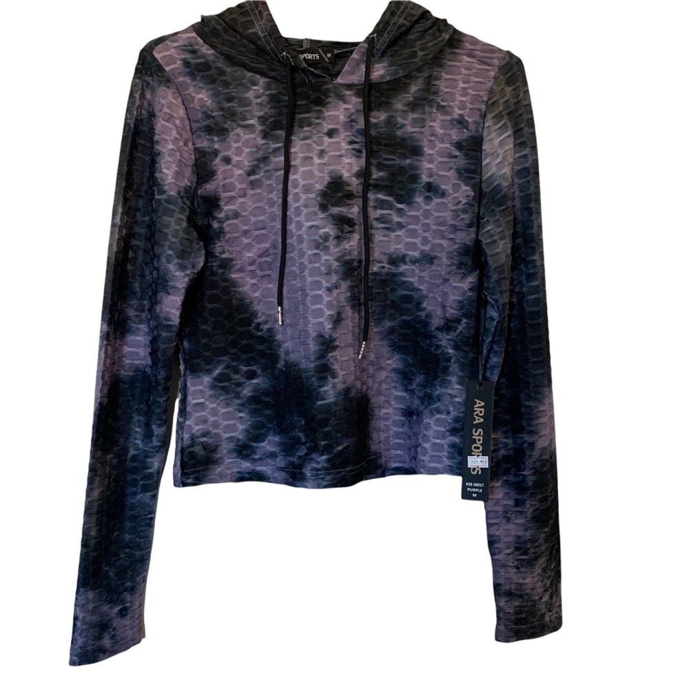 Ara Sports Waffle Weave Purple and Gray Yoga or Running Jacket Medium